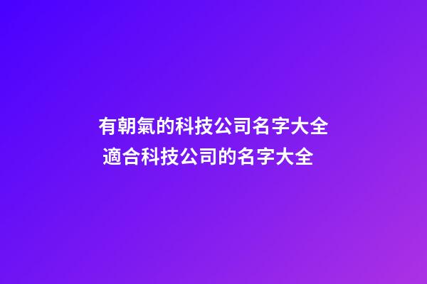 有朝氣的科技公司名字大全 適合科技公司的名字大全-第1張-公司起名-玄機派